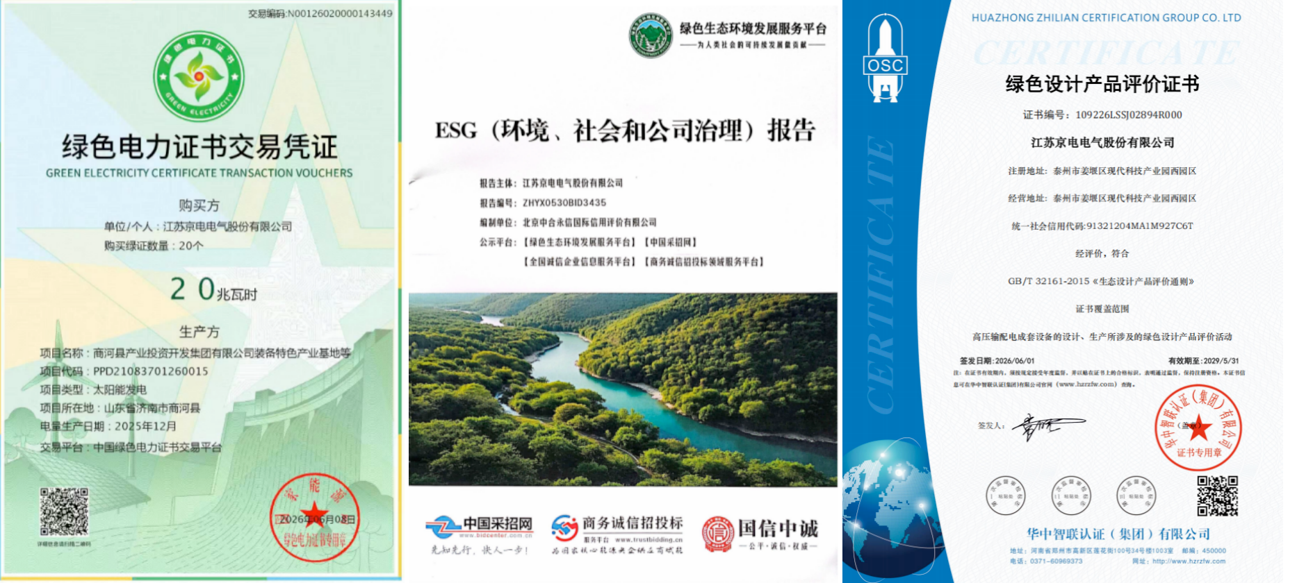 JDEC green development certificates