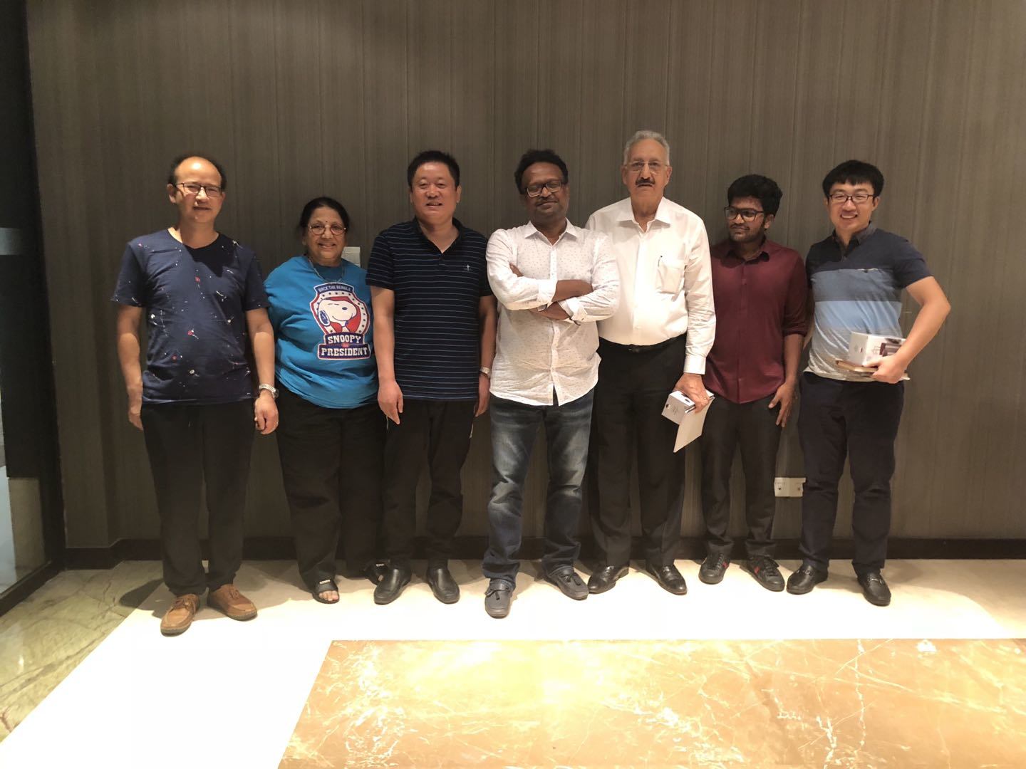 Customer exchange group photo